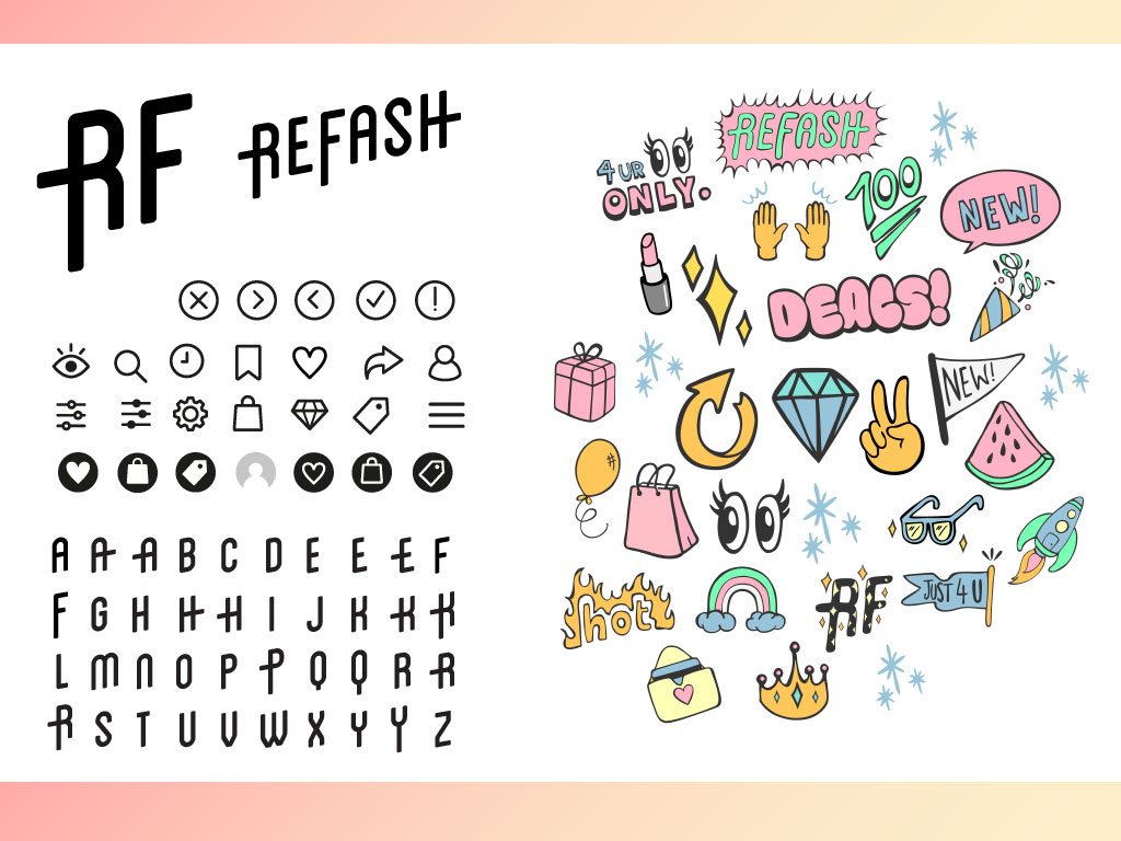 alt Snippets of Refash’s branding